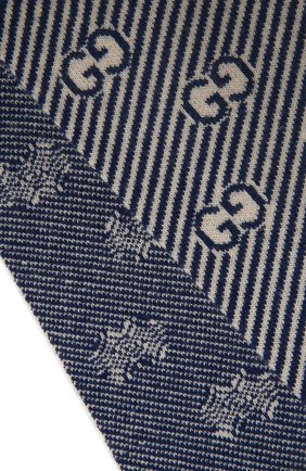 Детский шерстяной шарф GUCCI синего цвета, арт. 653906/4K206 | Фото 2 (Материал: Шерсть, Текстиль)