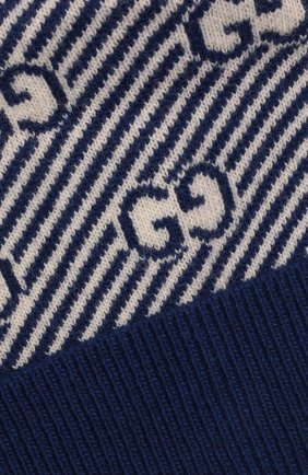 Детского шерстяная шапка GUCCI синего цвета, арт. 651707/3K206 | Фото 3 (Материал: Текстиль, Шерсть)