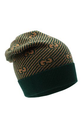 Детского шерстяная шапка GUCCI зеленого цвета, арт. 645515/4K206 | Фото 1 (Материал: Шерсть, Текстиль)