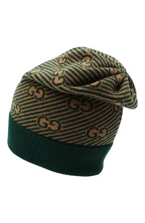 Детского шерстяная шапка GUCCI зеленого цвета, арт. 645515/4K206 | Фото 2 (Материал: Шерсть, Текстиль)