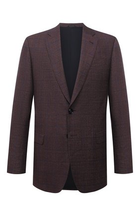 Мужской пиджак из шерсти и кашемира GIORGIO ARMANI коричневого цвета по цене 172000 руб., арт. 8WGGG00K/T02UW | Фото 1 Мужской пиджак из шерсти и кашемира GIORGIO ARMANI коричневого цвета, арт. 8WGGG00K/T02UW | Фото 1 (Длина (для топов): Стандартные; Материал внешний: Шерсть; Материал подклада: Вискоза; Рукава: Длинные; 1-2-бортные: Однобортные; Пиджаки М: Прямой; Случай: Коктейльный; Стили: Классический)