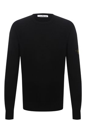 Мужской шерстяной джемпер STONE ISLAND черного цвета по цене 24350 руб., арт. 7515526C4 | Фото 1 Мужской шерстяной джемпер STONE ISLAND черного цвета, арт. 7515526C4 | Фото 1