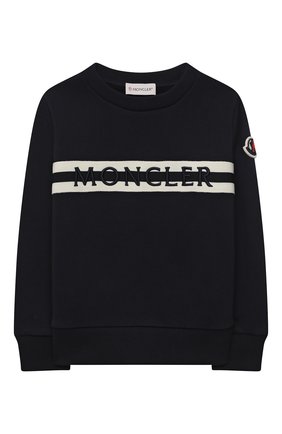 Детский хлопковый свитшот MONCLER темно-синего цвета по цене 17500 руб., арт. G2-954-8G744-20-809B3/4-6A | Фото 1 Детский хлопковый свитшот MONCLER темно-синего цвета, арт. G2-954-8G744-20-809B3/4-6A | Фото 1 (Рукава: Длинные; Материал внешний: Хлопок; Мальчики Кросс-КТ: Толстовка-одежда; Ростовка одежда: 4 года | 104 см, 5 лет | 110 см)