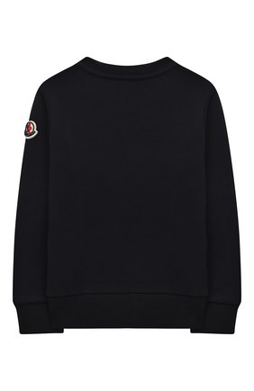 Детский хлопковый свитшот MONCLER темно-синего цвета по цене 17500 руб., арт. G2-954-8G744-20-809B3/4-6A | Фото 2 Детский хлопковый свитшот MONCLER темно-синего цвета, арт. G2-954-8G744-20-809B3/4-6A | Фото 2 (Рукава: Длинные; Материал внешний: Хлопок; Мальчики Кросс-КТ: Толстовка-одежда; Ростовка одежда: 4 года | 104 см, 5 лет | 110 см)