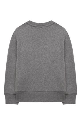 Детский хлопковый свитшот MONCLER серого цвета по цене 16400 руб., арт. G2-954-8G797-00-809B3/4-6A | Фото 2 Детский хлопковый свитшот MONCLER серого цвета, арт. G2-954-8G797-00-809B3/4-6A | Фото 2 (Рукава: Длинные; Материал внешний: Хлопок; Мальчики Кросс-КТ: Толстовка-одежда; Ростовка одежда: 4 года | 104 см, 5 лет | 110 см)