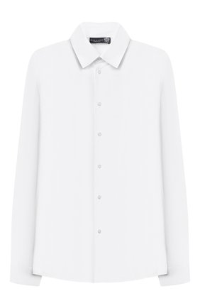 Детская хлопковая рубашка DAL LAGO белого цвета, арт. N402/9133/13-16 | Фото 1 (Материал внешний: Хлопок; Рукава: Длинные; Стили: Классический; Ростовка одежда: 13 - 15 лет | 158 см, 16 лет | 164 см)