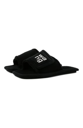 Женские текстильные шлепанцы ALEXANDER WANG черного цвета по цене 39200 руб., арт. 30321F001 | Фото 1 Женские текстильные шлепанцы ALEXANDER WANG черного цвета, арт. 30321F001 | Фото 1