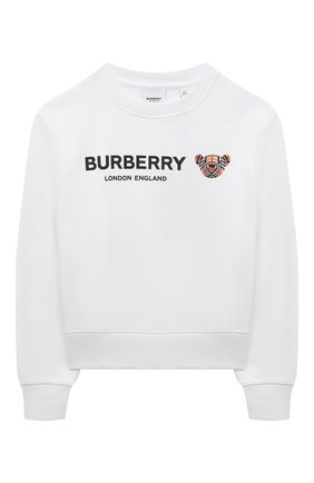 Детский хлопковый свитшот BURBERRY белого цвета по цене 21300 руб., арт. 8042941 | Фото 1 Детский хлопковый свитшот BURBERRY белого цвета, арт. 8042941 | Фото 1