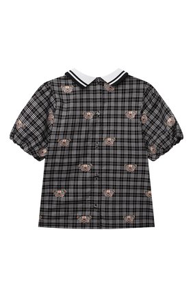 Детское хлопковая блузка BURBERRY черно-белого цвета по цене 24400 руб., арт. 8040971 | Фото 2 Детское хлопковая блузка BURBERRY черно-белого цвета, арт. 8040971 | Фото 2