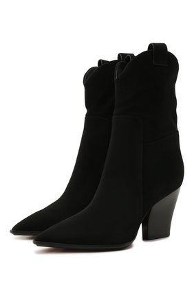 Женские замшевые ботильоны SANTONI черного цвета по цене 66300 руб., арт. WT0P59670HI3TLCPN01 | Фото 1 Женские замшевые ботильоны SANTONI черного цвета, арт. WT0P59670HI3TLCPN01 | Фото 1 (Материал внутренний: Натуральная кожа; Подошва: Плоская; Каблук тип: Устойчивый; Каблук высота: Высокий; Материал внешний: Замша, Кожа; Материал утеплителя: Без утеплителя)