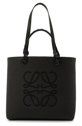 Женский сумка-тоут anagram LOEWE черного цвета, арт. A717T23X02 | Фото 1 (Сумки-технические: Сумки-шопперы; Материал: Текстиль; Размер: medium)