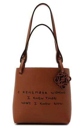 Женский сумка-тоут square LOEWE светло-коричневого цвета, арт. A711T81X02 | Фото 1 (Сумки-технические: Сумки-шопперы; Материал: Натуральная кожа; Размер: small)
