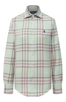 Женская хлопковая рубашка POLO RALPH LAUREN светло-зеленого цвета по цене 10950 руб., арт. 211843389 | Фото 1 Женская хлопковая рубашка POLO RALPH LAUREN светло-зеленого цвета, арт. 211843389 | Фото 1