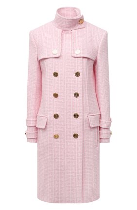 Женское шерстяное пальто BALMAIN светло-розового цвета по цене 318000 руб., арт. WF1UC000/W134 | Фото 1 Женское шерстяное пальто BALMAIN светло-розового цвета, арт. WF1UC000/W134 | Фото 1 (Материал подклада: Вискоза; Рукава: Длинные; Материал внешний: Шерсть; Длина (верхняя одежда): До колена; Стили: Романтичный; 1-2-бортные: Двубортные)