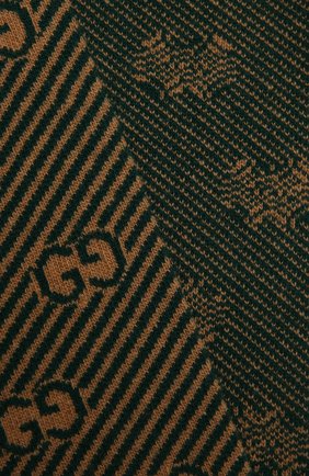 Детский шерстяной шарф GUCCI зеленого цвета, арт. 653906/4K206 | Фото 2 (Материал: Шерсть, Текстиль)