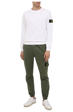 Мужской хлопковый свитшот STONE ISLAND белого цвета по цене 19500 руб., арт. 751563020 | Фото 2 Мужской хлопковый свитшот STONE ISLAND белого цвета, арт. 751563020 | Фото 2