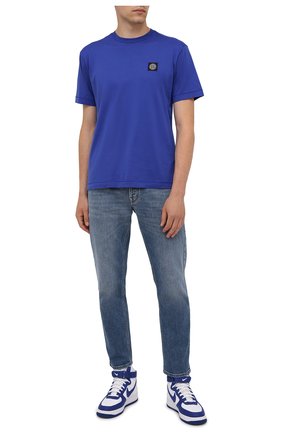 Мужская хлопковая футболка STONE ISLAND синего цвета по цене 10500 руб., арт. 751524113 | Фото 2 Мужская хлопковая футболка STONE ISLAND синего цвета, арт. 751524113 | Фото 2