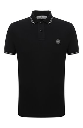Мужское хлопковое поло STONE ISLAND черного цвета по цене 11950 руб., арт. 751522S18 | Фото 1 Мужское хлопковое поло STONE ISLAND черного цвета, арт. 751522S18 | Фото 1