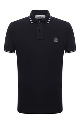Мужское хлопковое поло STONE ISLAND темно-синего цвета по цене 11950 руб., арт. 751522S18 | Фото 1 Мужское хлопковое поло STONE ISLAND темно-синего цвета, арт. 751522S18 | Фото 1