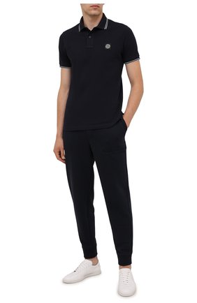 Мужское хлопковое поло STONE ISLAND темно-синего цвета по цене 11950 руб., арт. 751522S18 | Фото 2 Мужское хлопковое поло STONE ISLAND темно-синего цвета, арт. 751522S18 | Фото 2