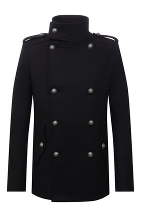 Мужской шерстяной бушлат BALMAIN темно-синего цвета по цене 196500 руб., арт. WH1UC030/W115 | Фото 1 Мужской шерстяной бушлат BALMAIN темно-синего цвета, арт. WH1UC030/W115 | Фото 1