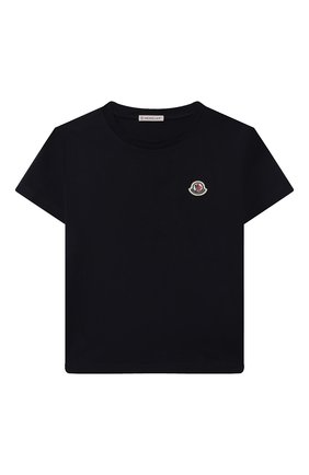 Детская хлопковая футболка MONCLER темно-синего цвета по цене 10400 руб., арт. G2-954-8C746-00-83092/12-14A | Фото 1 Детская хлопковая футболка MONCLER темно-синего цвета, арт. G2-954-8C746-00-83092/12-14A | Фото 1