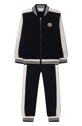 Детского хлопковый спортивный костюм MONCLER темно-синего цвета по цене 45200 руб., арт. G2-954-8M752-20-809B3/12-14A | Фото 1 Детского хлопковый спортивный костюм MONCLER темно-синего цвета, арт. G2-954-8M752-20-809B3/12-14A | Фото 1 (Материал внешний: Хлопок; Рукава: Длинные; Мальчики Кросс-КТ: Костюмы-спорт; Ростовка одежда: 12 лет | 152 см, 16 лет | 164 см)