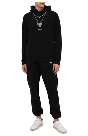 Мужской хлопковое худи MARCELO BURLON черного цвета по цене 37750 руб., арт. CMBB007F21FLE008 | Фото 2 Мужской хлопковое худи MARCELO BURLON черного цвета, арт. CMBB007F21FLE008 | Фото 2