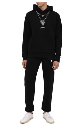 Мужские хлопковые джоггеры MARCELO BURLON черного цвета по цене 39450 руб., арт. CMCH024F21FLE001 | Фото 2 Мужские хлопковые джоггеры MARCELO BURLON черного цвета, арт. CMCH024F21FLE001 | Фото 2 (Длина (брюки, джинсы): Стандартные; Материал внешний: Хлопок; Силуэт М (брюки): Джоггеры; Кросс-КТ: Спорт; Стили: Спорт-шик)
