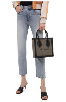 Женская сумка-шопер b-army BALMAIN хаки цвета по цене 59950 руб., арт. WN1FA660/TCPY | Фото 2 Женская сумка-шопер b-army BALMAIN хаки цвета, арт. WN1FA660/TCPY | Фото 2