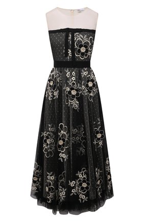 Женское платье REDVALENTINO черно-белого цвета по цене 113000 руб., арт. WR3VA18Q/634 | Фото 1 Женское платье REDVALENTINO черно-белого цвета, арт. WR3VA18Q/634 | Фото 1 (Материал подклада: Синтетический материал; Материал внешний: Синтетический материал; Длина Ж (юбки, платья, шорты): Миди; Женское Кросс-КТ: Платье-одежда; Случай: Коктейльный; Стили: Романтичный)