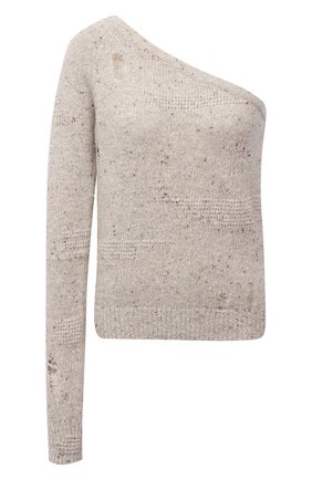Женский пуловер из шерсти и вискозы HELMUT LANG светло-бежевого цвета по цене 33450 руб., арт. L04HW722 | Фото 1 Женский пуловер из шерсти и вискозы HELMUT LANG светло-бежевого цвета, арт. L04HW722 | Фото 1