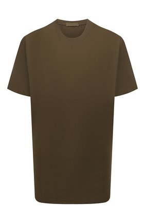 Женская хлопковая футболка WARDROBE.NYC хаки цвета, арт. W1001R05 | Фото 1 (Материал внешний: Хлопок; Рукава: Короткие; Длина (для топов): Стандартные; Стили: Спорт-шик; Принт: Без принта; Женское Кросс-КТ: Футболка-одежда)