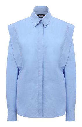 Женская хлопковая рубашка ISABEL MARANT голубого цвета по цене 43200 руб., арт. CH0782-21A019I/RALKI | Фото 1 Женская хлопковая рубашка ISABEL MARANT голубого цвета, арт. CH0782-21A019I/RALKI | Фото 1