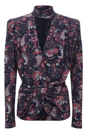 Женская шелковая блузка ISABEL MARANT темно-синего цвета по цене 65050 руб., арт. HT2154-21A021I/BAT0ZIA | Фото 1 Женская шелковая блузка ISABEL MARANT темно-синего цвета, арт. HT2154-21A021I/BAT0ZIA | Фото 1