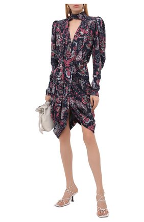 Женское шелковое платье ISABEL MARANT темно-синего цвета по цене 99500 руб., арт. R02039-21A021I/BAT0A | Фото 2 Женское шелковое платье ISABEL MARANT темно-синего цвета, арт. R02039-21A021I/BAT0A | Фото 2