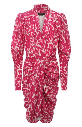Женское шелковое платье ISABEL MARANT фуксия цвета по цене 99500 руб., арт. R02039-21A021I/BAT0A | Фото 1 Женское шелковое платье ISABEL MARANT фуксия цвета, арт. R02039-21A021I/BAT0A | Фото 1