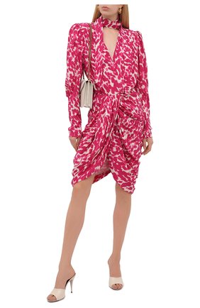 Женское шелковое платье ISABEL MARANT фуксия цвета по цене 99500 руб., арт. R02039-21A021I/BAT0A | Фото 2 Женское шелковое платье ISABEL MARANT фуксия цвета, арт. R02039-21A021I/BAT0A | Фото 2