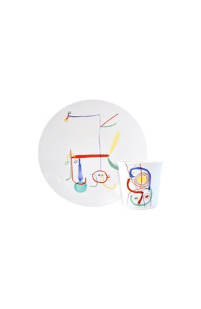 Набор joan miro из тарелки и стакана BERNARDAUD разноцветного цвета по цене 28550 руб., арт. 1890/23362 | Фото 1 Набор joan miro из тарелки и стакана BERNARDAUD разноцветного цвета, арт. 1890/23362 | Фото 1 (Интерьер Кросс-КТ: посуда детская; Интерьер_коллекция: Joan Miro)