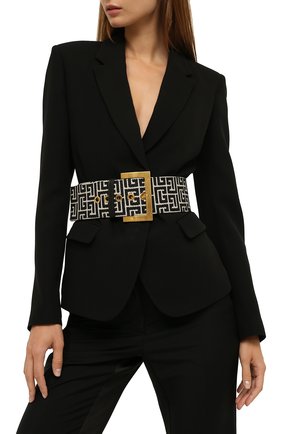 Женский текстильный ремень BALMAIN черно-белого цвета по цене 68750 руб., арт. WN1WC041/TJMA | Фото 2 Женский текстильный ремень BALMAIN черно-белого цвета, арт. WN1WC041/TJMA | Фото 2