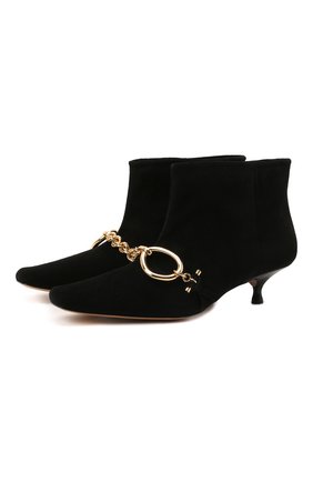 Женские замшевые ботильоны JW ANDERSON черного цвета по цене 59950 руб., арт. ANW37011A/14015 | Фото 1 Женские замшевые ботильоны JW ANDERSON черного цвета, арт. ANW37011A/14015 | Фото 1