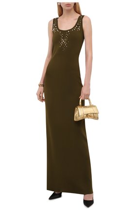 Женское платье из вискозы GIVENCHY зеленого цвета по цене 228500 руб., арт. BW21664Z9Z | Фото 2 Женское платье из вискозы GIVENCHY зеленого цвета, арт. BW21664Z9Z | Фото 2 (Женское Кросс-КТ: Платье-одежда, Сарафаны; Стили: Милитари; Материал внешний: Вискоза; Случай: Вечерний; Длина Ж (юбки, платья, шорты): Макси)