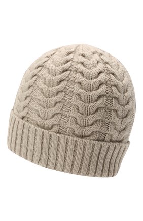 Женская кашемировая шапка MOORER серого цвета, арт. ASHLEY-CWS/M0DMA100022-TEPA177 | Фото 2 (Материал: Шерсть, Кашемир, Текстиль)