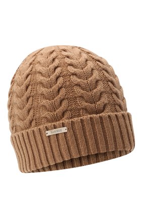 Женская кашемировая шапка MOORER коричневого цвета, арт. ASHLEY-CWS/M0DMA100022-TEPA177 | Фото 1 (Материал: Шерсть, Кашемир, Текстиль)