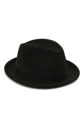 Женская фетровая шляпа SAINT LAURENT черного цвета, арт. 664616/3YH12 | Фото 1 (Материал: Шерсть, Текстиль)
