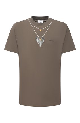Мужская хлопковая футболка MARCELO BURLON хаки цвета по цене 22050 руб., арт. CMAA018F21JER007 | Фото 1 Мужская хлопковая футболка MARCELO BURLON хаки цвета, арт. CMAA018F21JER007 | Фото 1