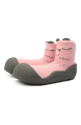 Детского домашние туфли ATTIPAS розового цвета, арт. A17C | Фото 1 (Материал внешний: Текстиль; Кросс-КТ: Домашняя обувь)