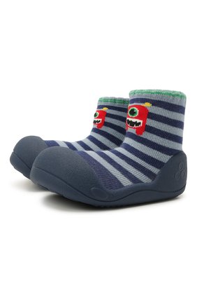 Детского домашние туфли ATTIPAS синего цвета, арт. A20MO | Фото 1 (Материал внешний: Текстиль; Кросс-КТ: носочки)