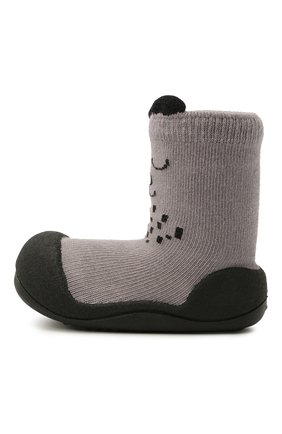 Детского домашние туфли ATTIPAS серого цвета, арт. A17C | Фото 2 (Материал внешний: Текстиль; Кросс-КТ: Домашняя обувь)