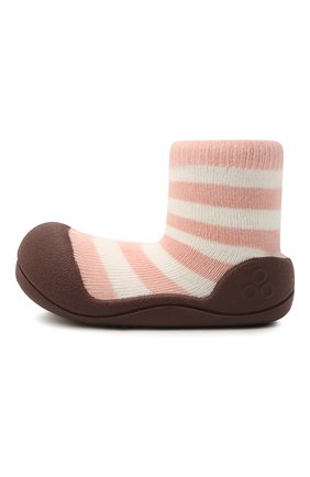Детского домашние туфли ATTIPAS розового цвета, арт. AN05 | Фото 2 (Материал внешний: Текстиль; Кросс-КТ: носочки)